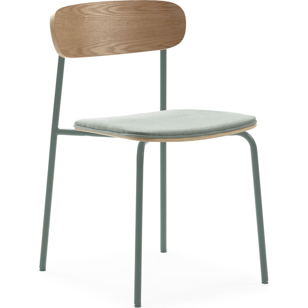 Lot de 2 chaises en tissu et effet bois - SVALA