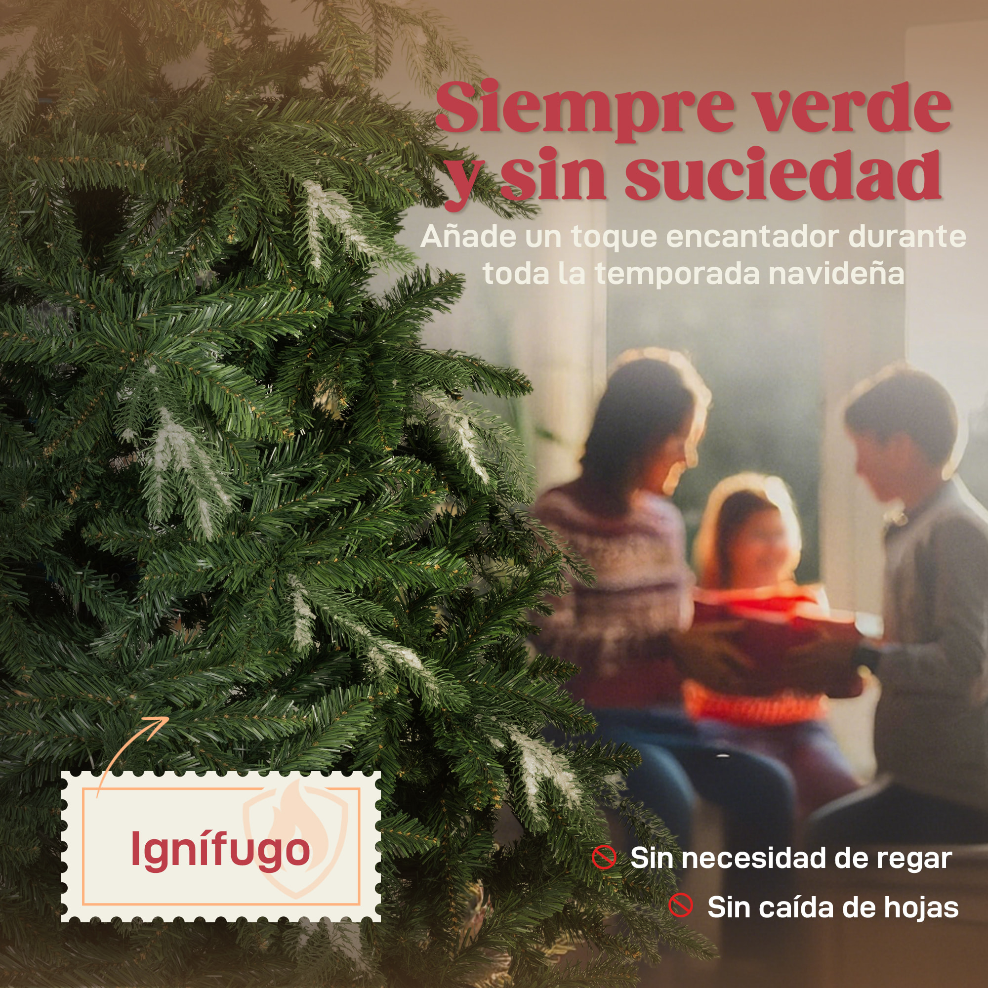 Árbol de Navidad Artificial 150 cm, Ramas Realistas con Efecto Nieve, Árbol de Navidad con Soporte de Acero, Base Plegable, Montaje Rápido, Decoración Navideña para Hogar, Fiesta