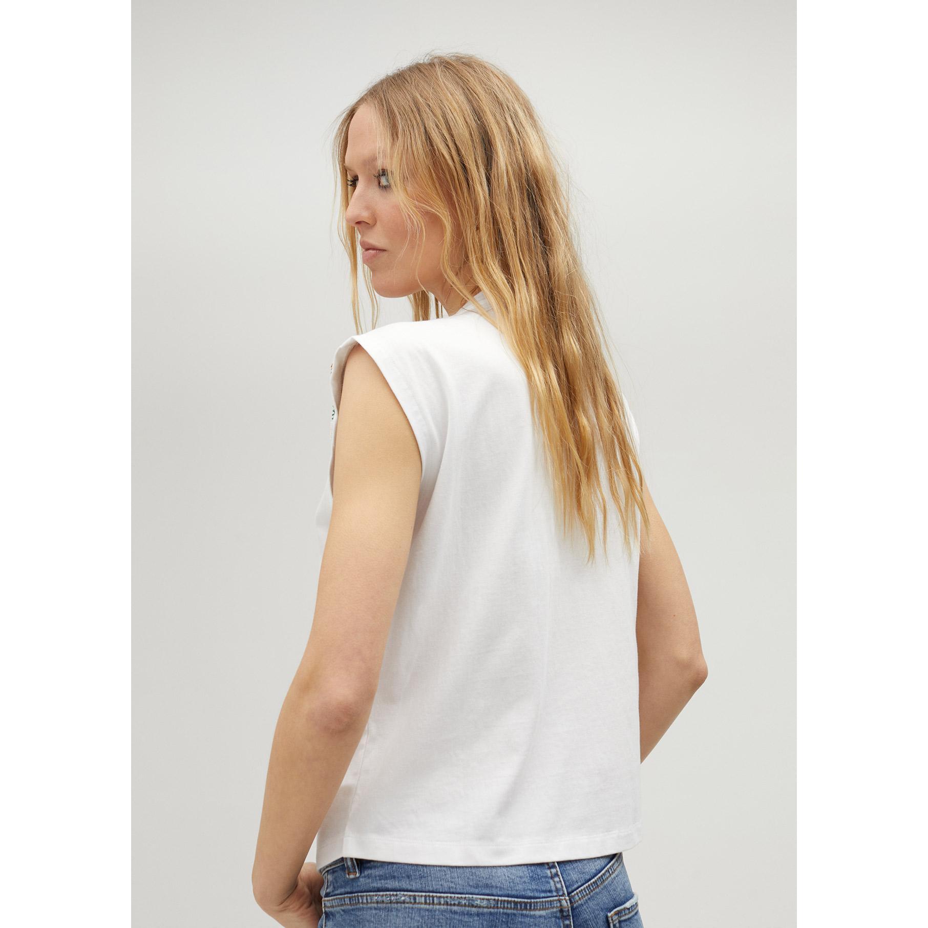 Maglietta strass sulle spalle