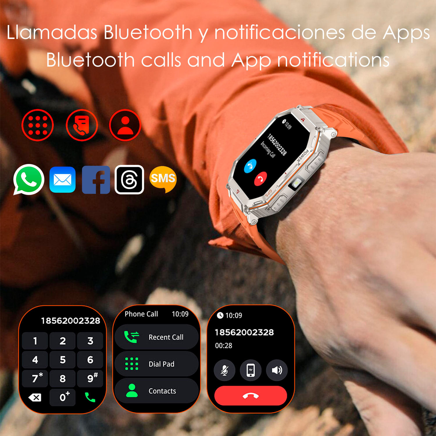 Smartwatch KR92 con llamadas BT, GPS, herramientas de exploración, monitor cardiaco, ChatGPT y + de 100 modos deportivos.