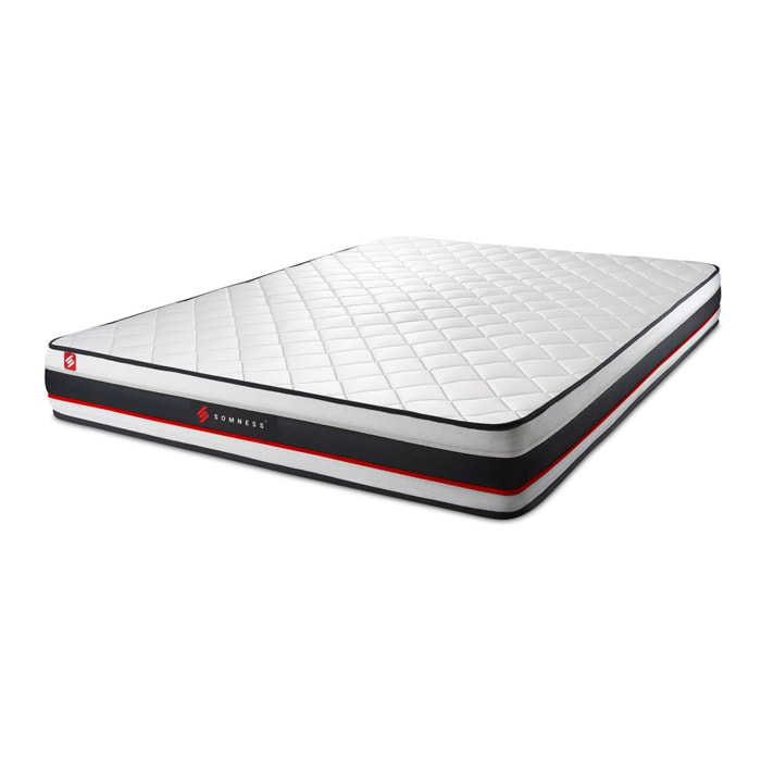 Matelas Mousse haute densitée avec micro-cellules d'air - Confort très ferme et accueil tonique - 19 d'épaisseur, 1 zone de confort - Moins d'enfoncement plus de liberté - 2 places