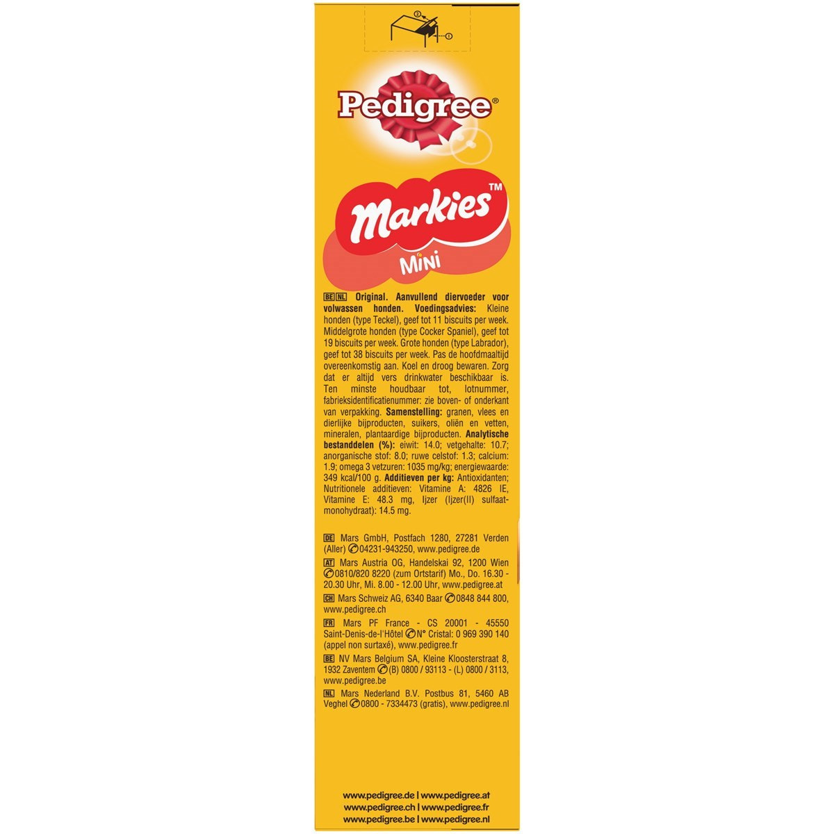 PEDIGREE Markies Mini Biscuits fourrés pour chien 12x500g