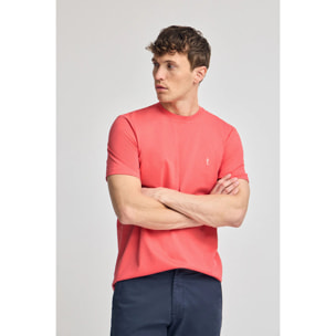 Camiseta coral básica de cuello redondo y bordado Rigby Best