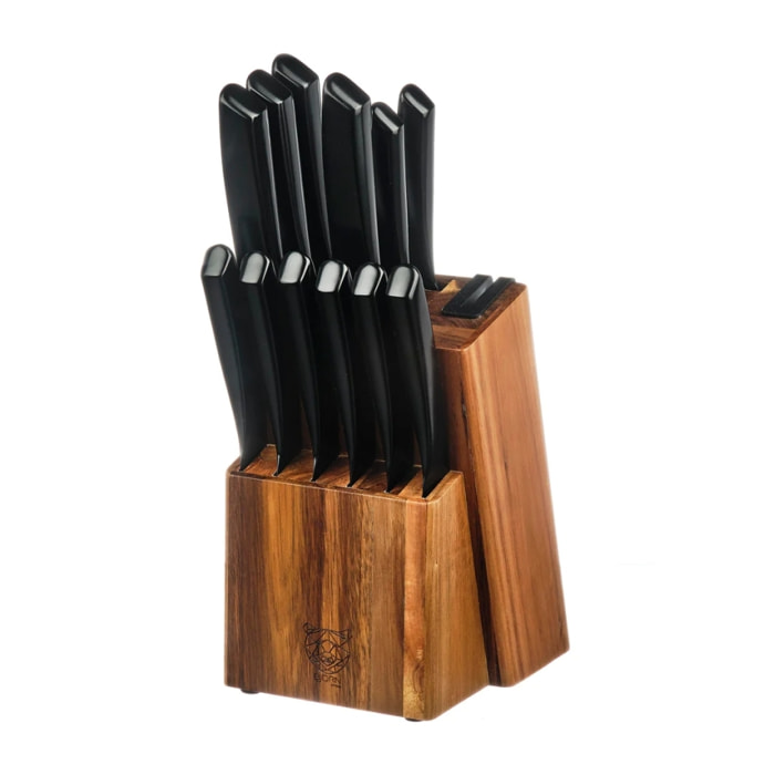 Bloc couteaux de cuisine et couteaux à steak JENSEN LOVIISA - 14 pièces