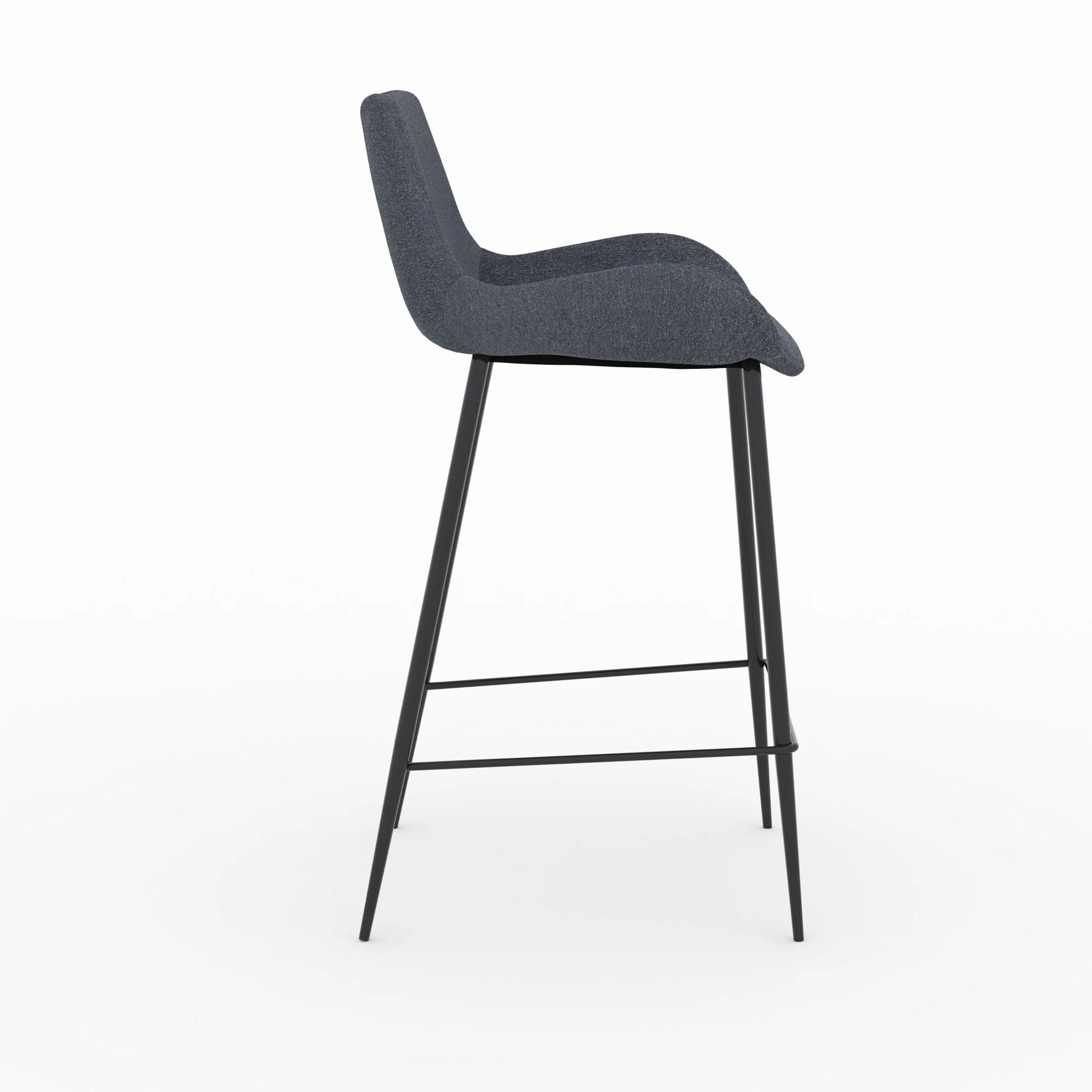 Lot de 2 chaises pour îlot central en tissu gris 65 cm - Pirata