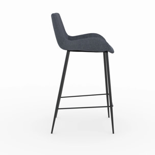 Lot de 2 chaises pour îlot central en tissu gris 65 cm - Pirata