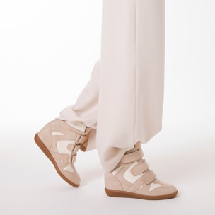 Zapatillas beige tacón 7 cm