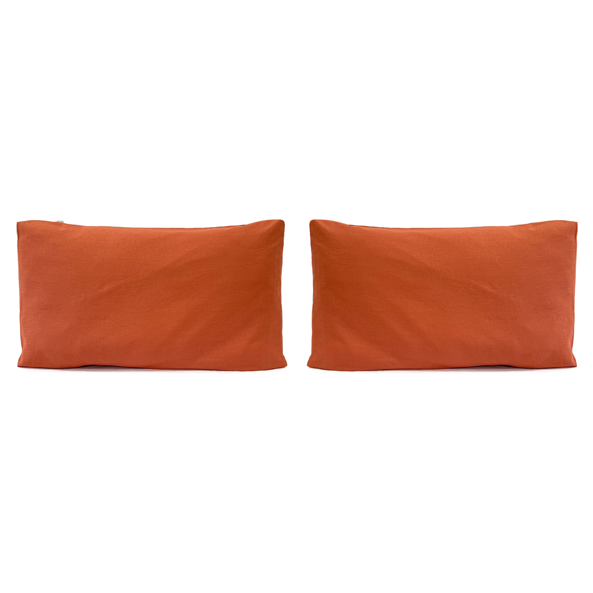 2 taies d'oreiller en lin/coton organic UNI - epice