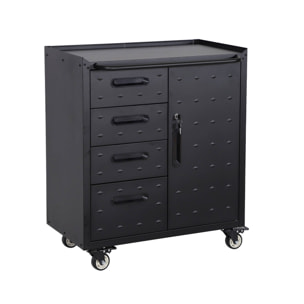 Meuble bas de rangement pour garage avec 4 tiroirs et une porte