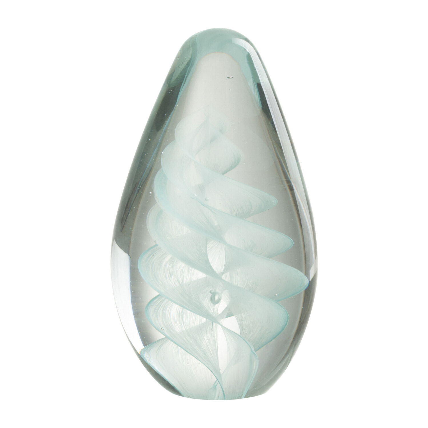 J-Line presse-papier Spirale - verre - cyan - large