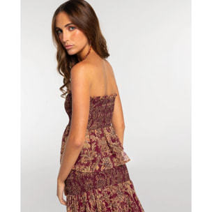 Top nido de abeja estampado de mujer