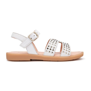 Sandalias Abiertas de Niña Con Corazones en Dorado