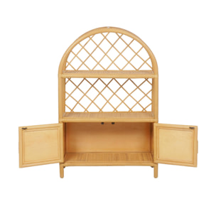 Bibliothèque enfant exotique rotin naturel - 70x30x106cm - Arlo