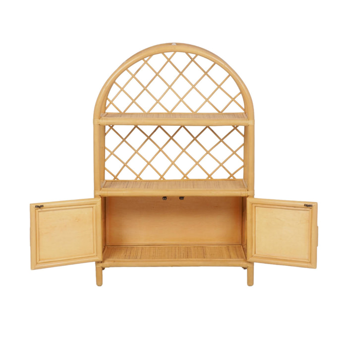 Bibliothèque enfant exotique rotin naturel - 70x30x106cm - Arlo