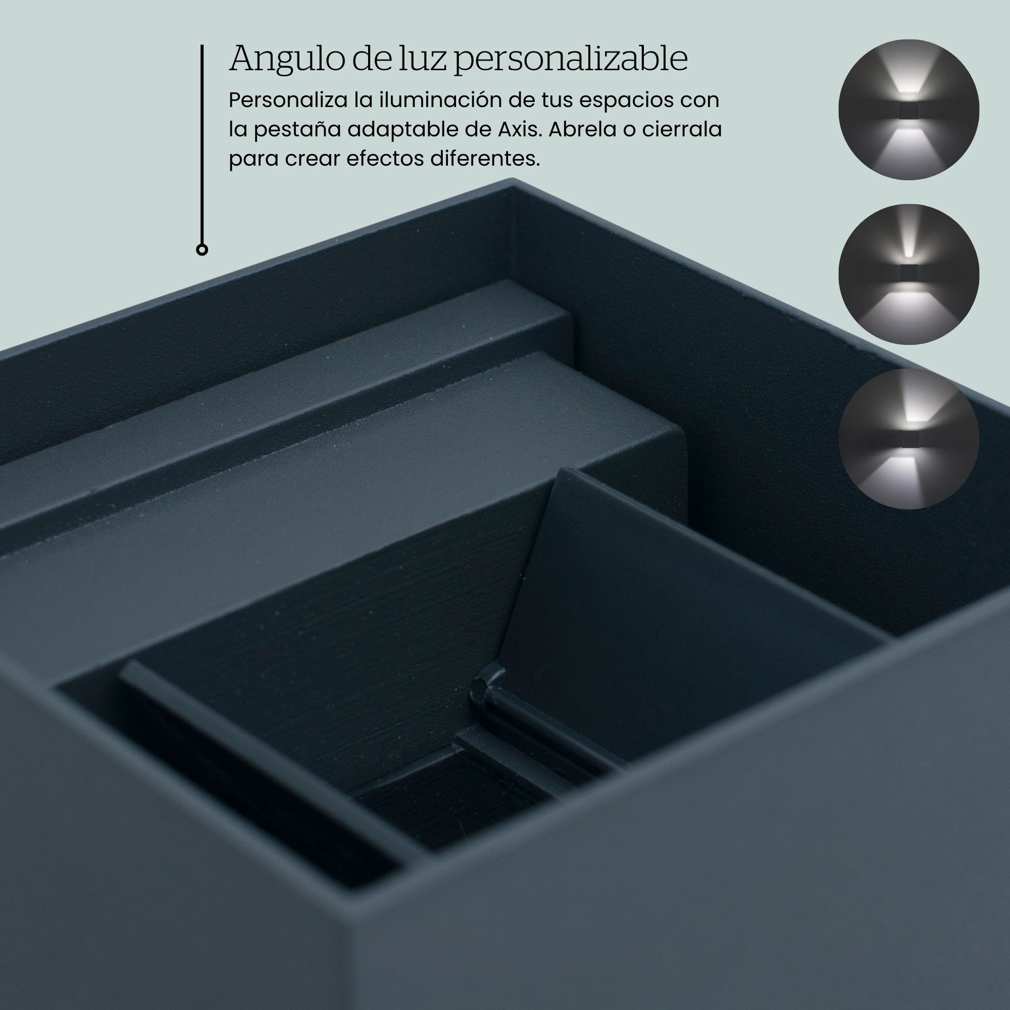 Axis Square - 2 Apliques de pared Iluminación LED Exterior para Terrazas, Jardines y Balcones ON/OFF 3000K en Color Negro