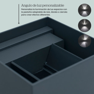 Axis Square - 2 Apliques de pared Iluminación LED Exterior para Terrazas, Jardines y Balcones ON/OFF 3000K en Color Negro