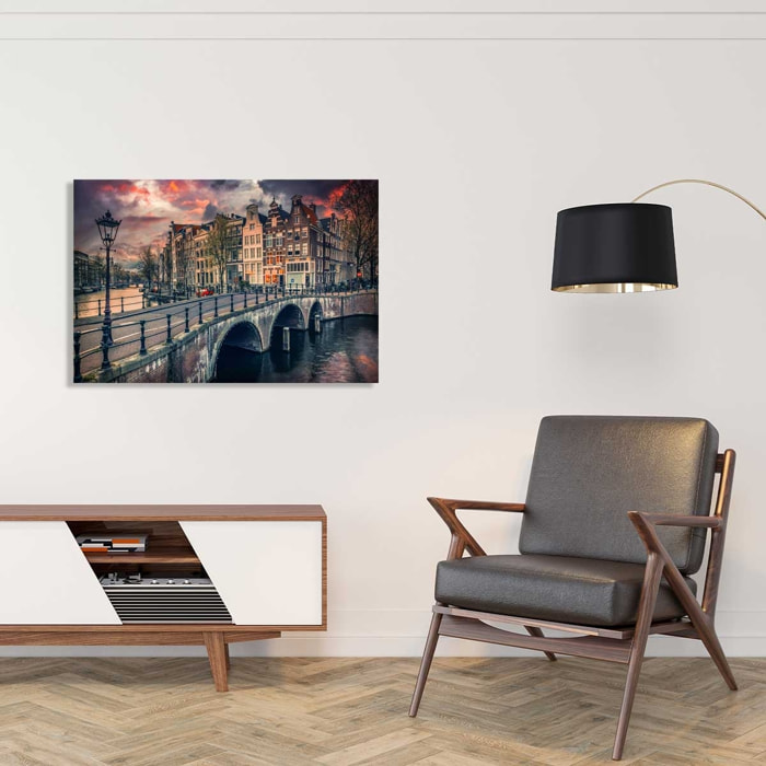 Tableau deco Amsterdam Canaux et ponts Tableau plexiglas