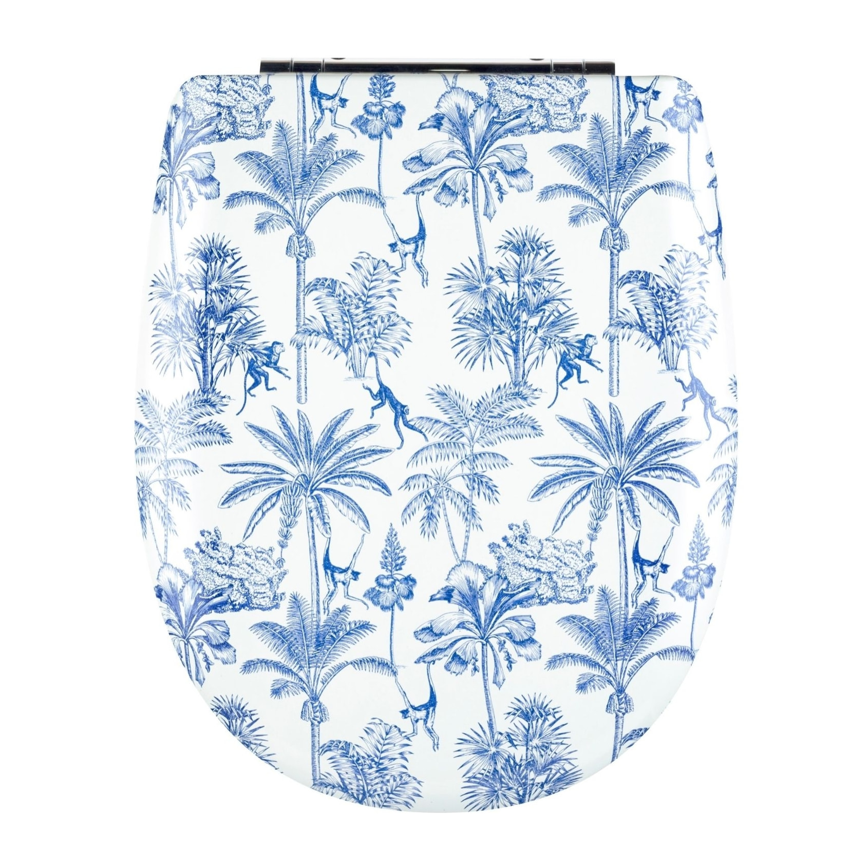 Abattant easy clip avec descente assistée au style palmeraie - Bleu