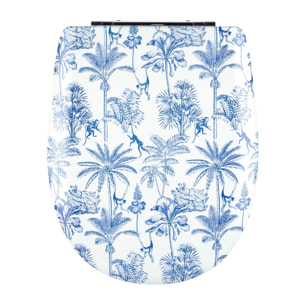 Abattant easy clip avec descente assistée au style palmeraie - Bleu