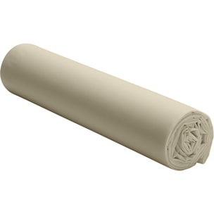Drap housse - bonnet 30cm 100% percale de coton lavé écru naturel