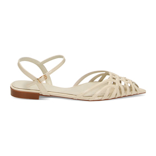 Ballerine slingback panna in vernice