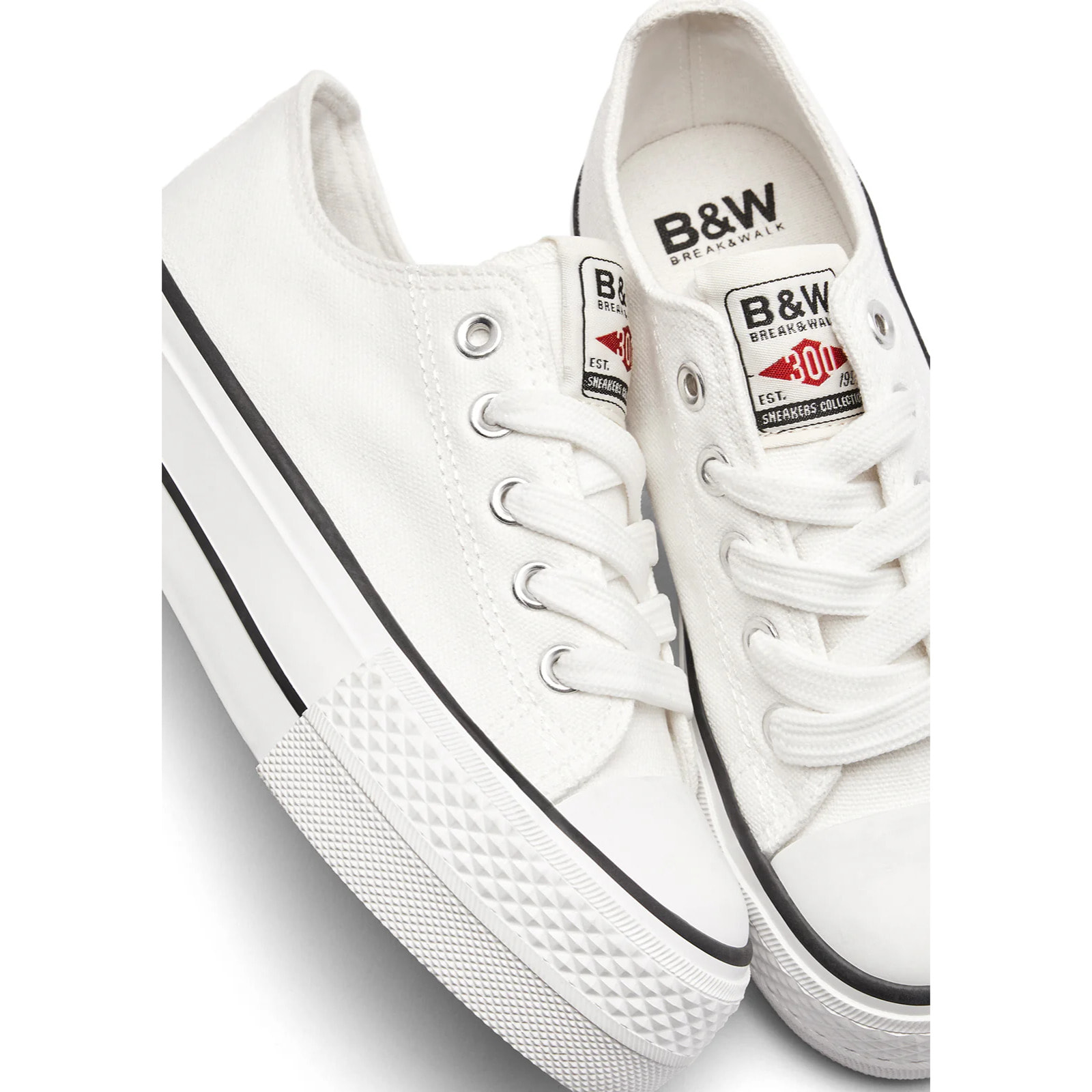 Sneakers basse con plateau bianche
