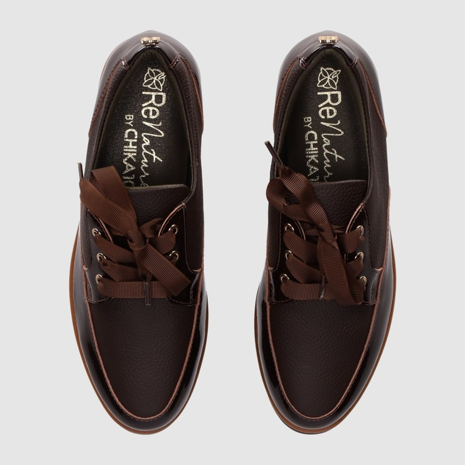 Zapatos de Piel - Marron - Tacón: Bajo