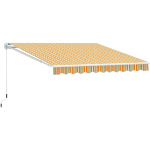 Toldo Manual Retráctil 300x250 cm Toldo para Balcón con Manivela de Metal Impermeable y Anti-UV Toldo Enrollable de Exterior para Jardín Terraza Ventanas Amarillo y Blanco