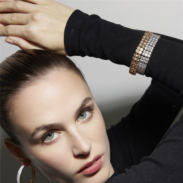 Pulsera con Circonita Brillante acabado oro 18k