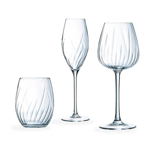 Ensemble 24 verres à pied et gobelets Swirly - Cristal d'Arques