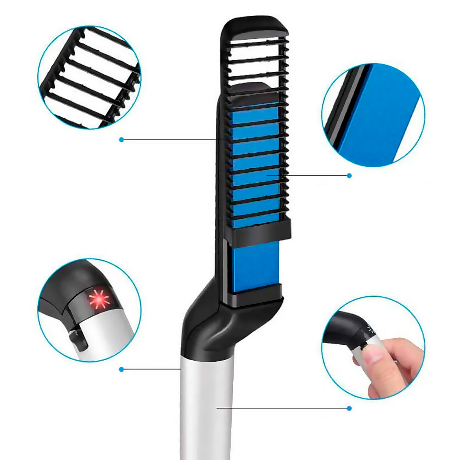 Plancha para barba y pelo. Con 120ºC de temperatura y revestimiento cerámico.
