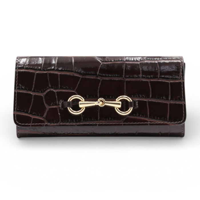 Cartera Cheval Firenze Grant Croc Marrón Oscuro