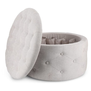 Pouf contenitore porta scarpe ERNESTINE in tessuto grigio chiaro