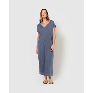 Vestido largo viscosa índigo