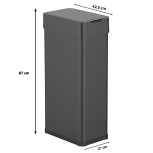 Poubelle automatique inox SILVERLAKE noir 90L