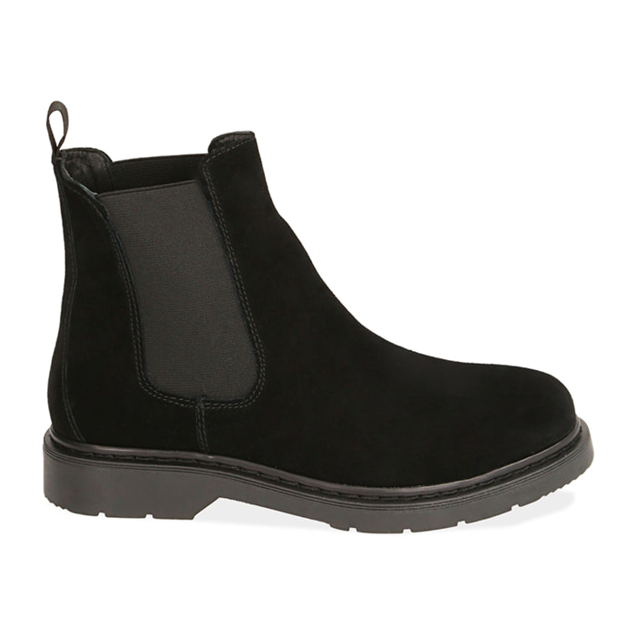 Chelsea boots neri in camoscio