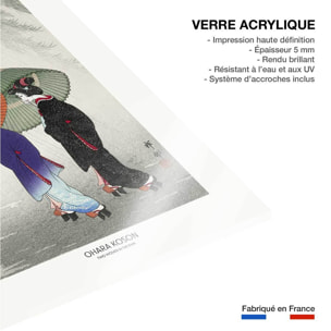 Tableau deux femmes sous la pluie  Tableau plexiglas