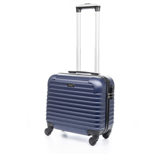 Set trolley e beauty case, in materiale ABS leggero e ad alta resistenza. Blocco numerico, 4 ruote girevoli a 360°.