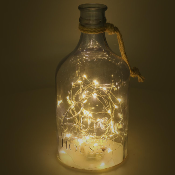 Bottiglia in vetro con led cmø14,5h30