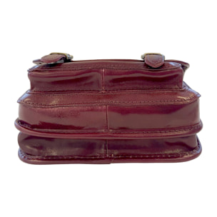 Borsa a Tracolla in Pelle da Donna, Tracolla Vintage con Doppia Fibbia e Chiusura Magnetica