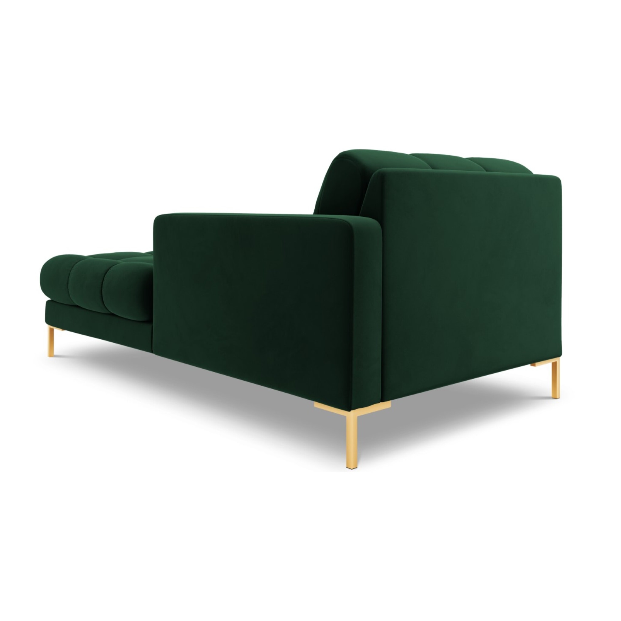 Méridienne droite "Bali" en velours vert bouteille