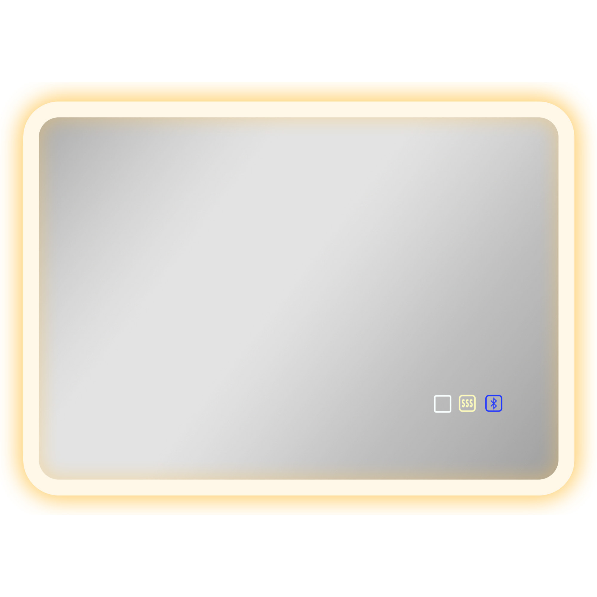 Miroir lumineux LED salle de bain 50 x 70 cm bluetooth interrupteur tactile lumière réglable 3 couleurs fonction anti-buée et mémoire