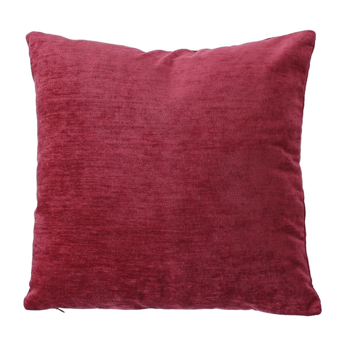 Coussin déhoussable en velours - Rouge foncé