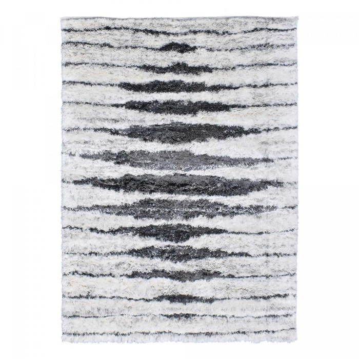 Tapis Shaggy longues mêches et aux motifs abstraits