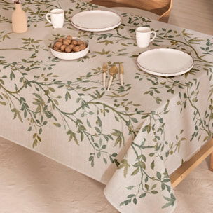 Nappe anti-tâches lin combiné ZARZA VERDE