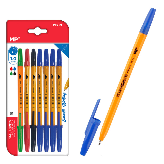 SET DI PENNE SOFT PUNTA 1.0 mm 7 Pezzi.