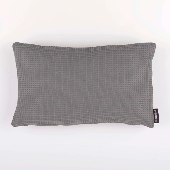 Housse de coussin Waffle Titane 30x50 cm