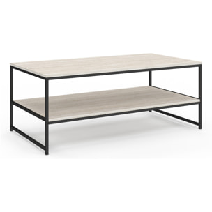 Table basse double plateau effet travertin