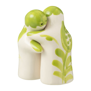 J-Line salière + poivrière Granada - céramique - blanc/vert