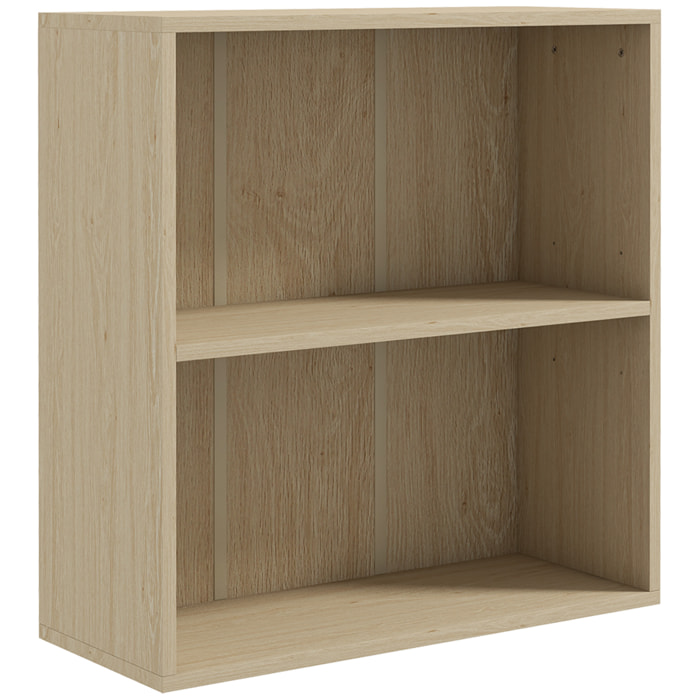 Bibliothèque cube - cube de rangement 2 compartiments - dim. 60 x 24 x 63 cm - effet bois clair